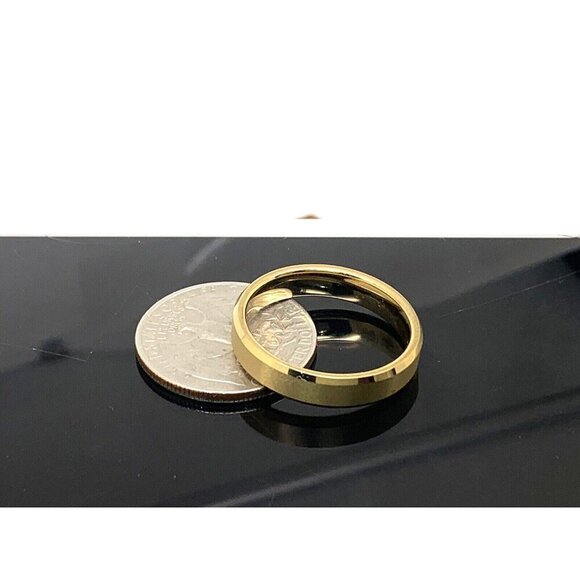 Men's Wedding Band Gold Tone Tungsten 5mm Ring Size 11 - Picture 11 of 14